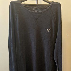 American Eagle Low-cut Long Sleeve Navy Shirt  L